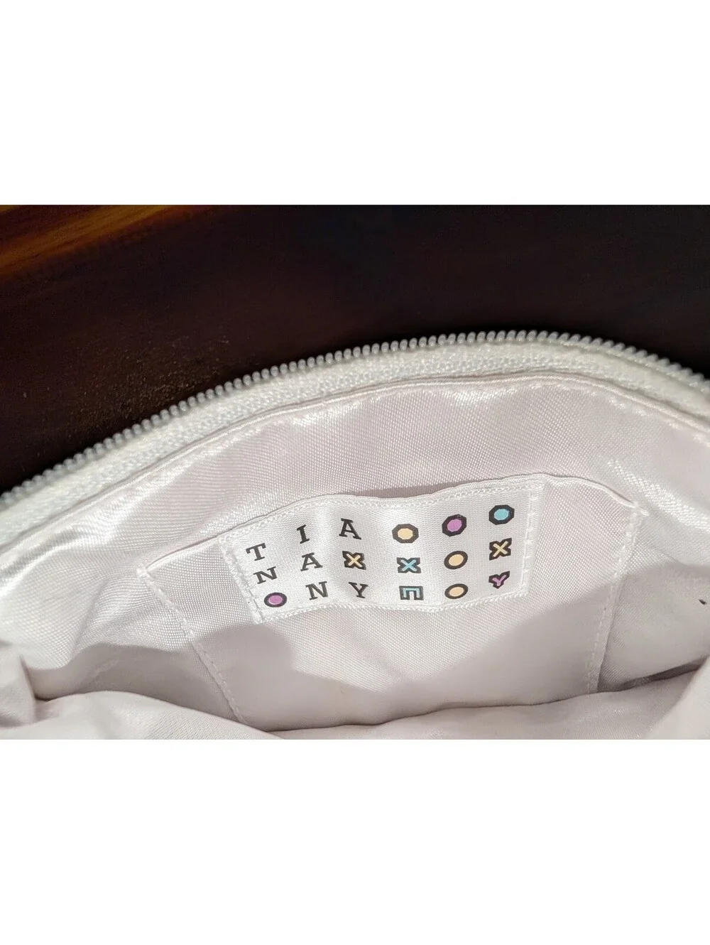 Tina Lony Beaded Zip Pouch with Pink Stars and Script